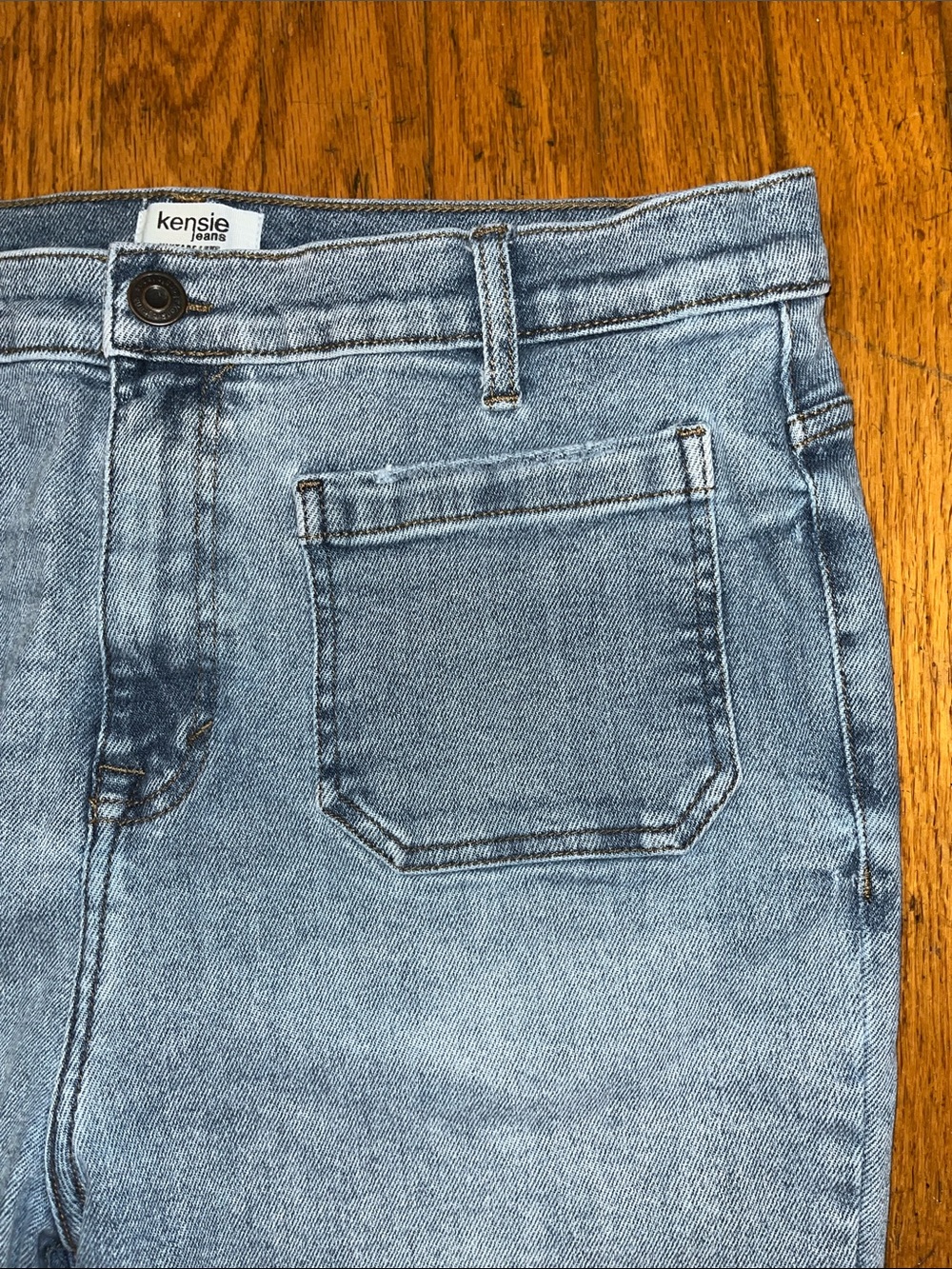Kensie Vintage Luxe The Savannah High Rise Flare Denim Blue Jeans Size 32 - Picture 5 of 10